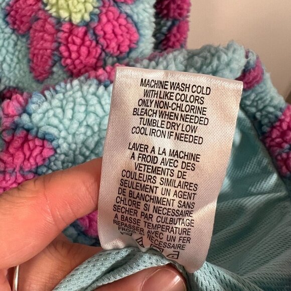 A. Lab Dazer Flower Fleece Zip Up Hoodie Jacket Size XL Blue Purple Kidcore - Picture 14 of 14